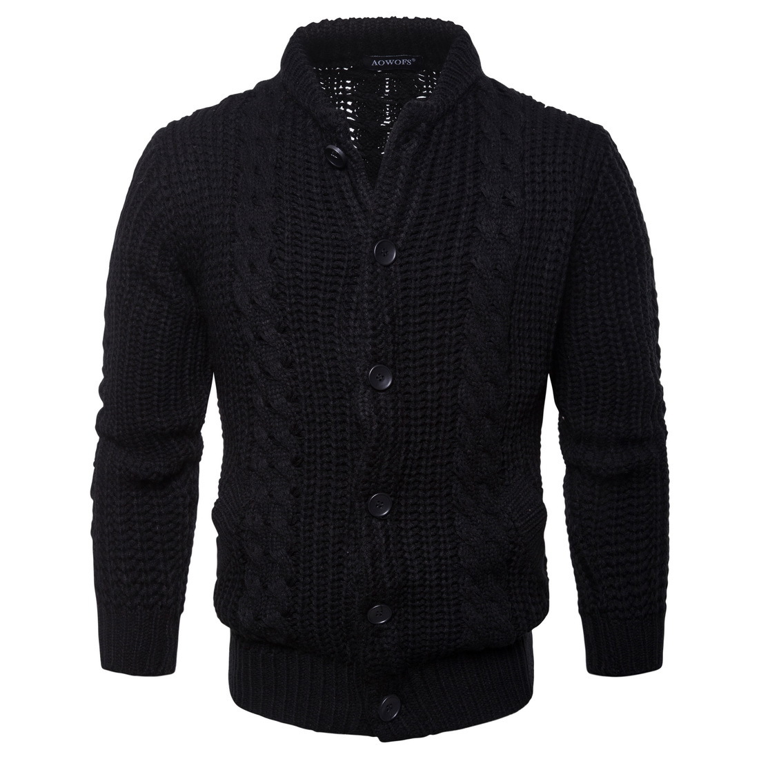 Men's Solid Color Knitted Cardigan Sweater Coat Spot Foreign Trade