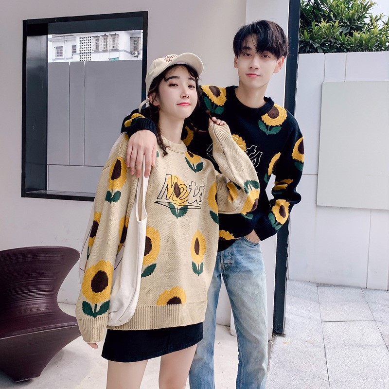 Couple Sweater Loose Top Knit Sweater Thick Coat Men