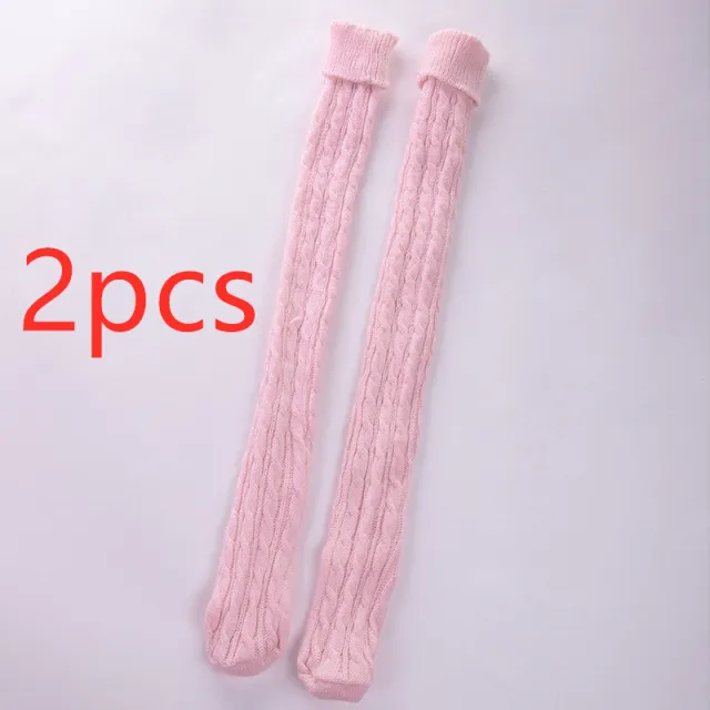 Long tube over the knee pile of socks Pink - Shop at LoveMi