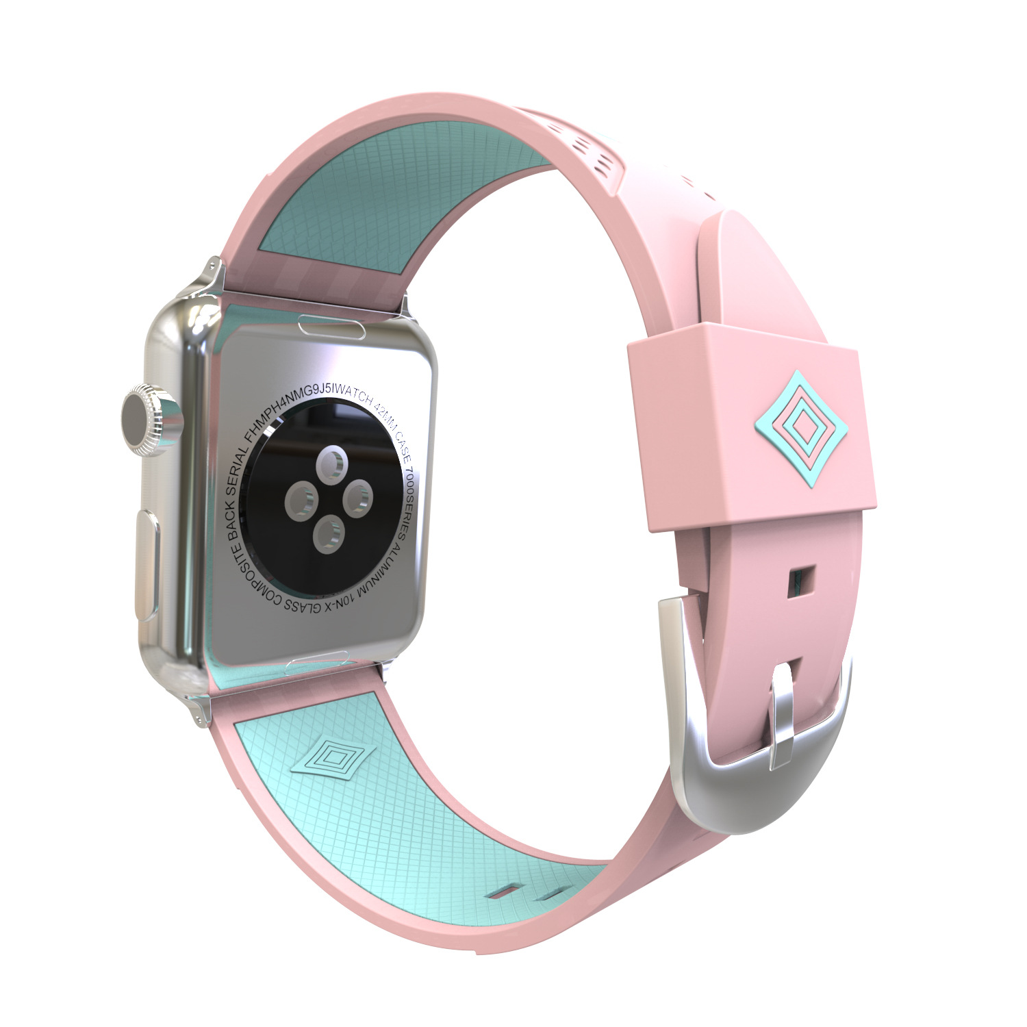 Two Color Silicone Pin Buckle Watch Strap Stripe