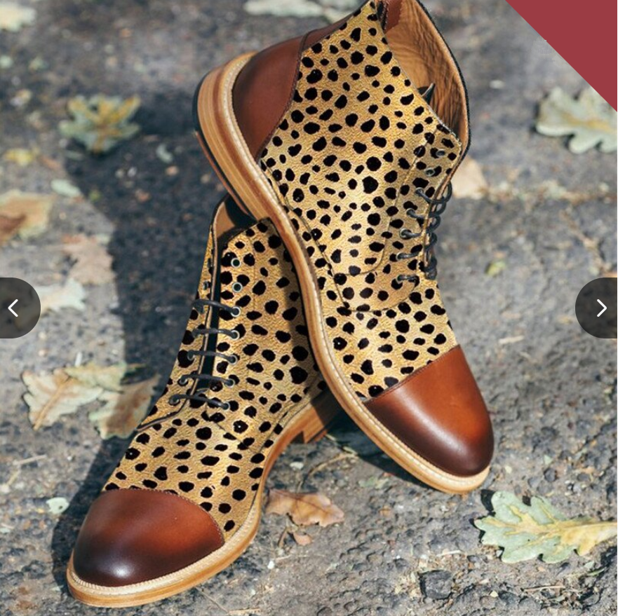 Spring Low Heel Front Lace Up Low Tube Martin Boots Men's Shoes