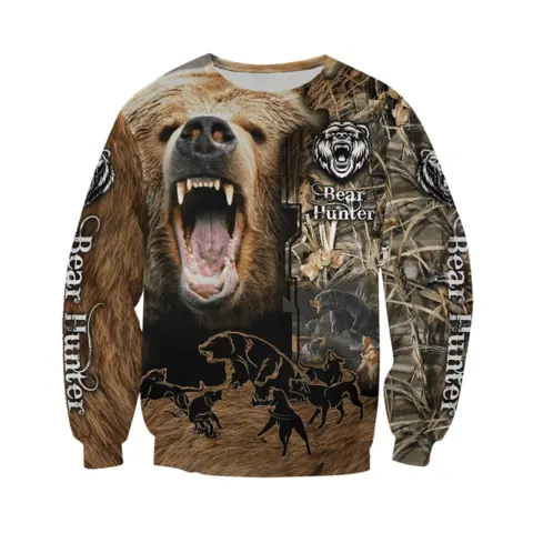 Hunting Camo 3D Printed Zipper Hoodies for Men