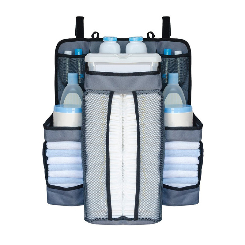Baby Diaper Organizer for Crib - Nursery Organizer and Storage for