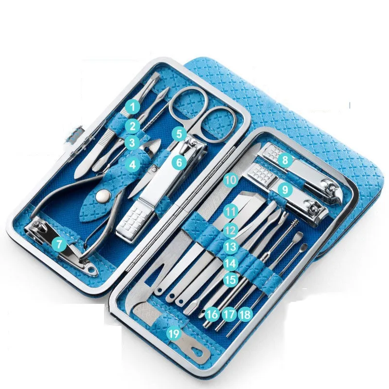 Nail clipper set - Blue19Piece Set