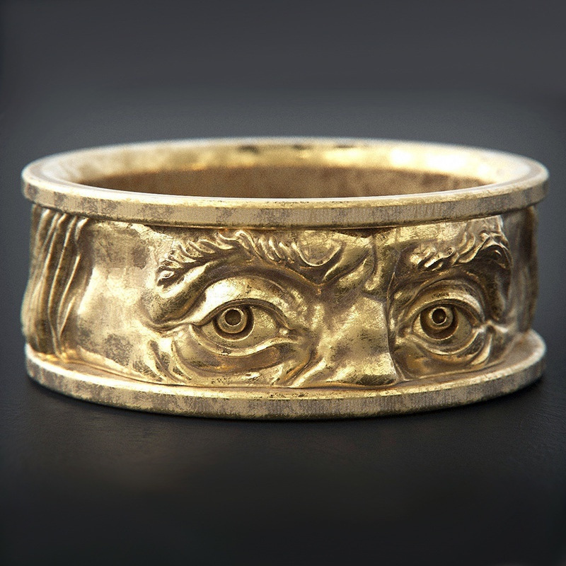 Men And Women Gaze At Embossed Alloy Ring