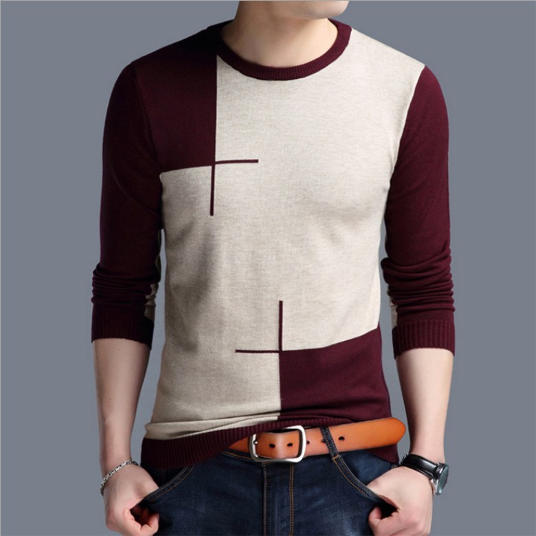 Korean Round Neck Pullover Men's Sweater