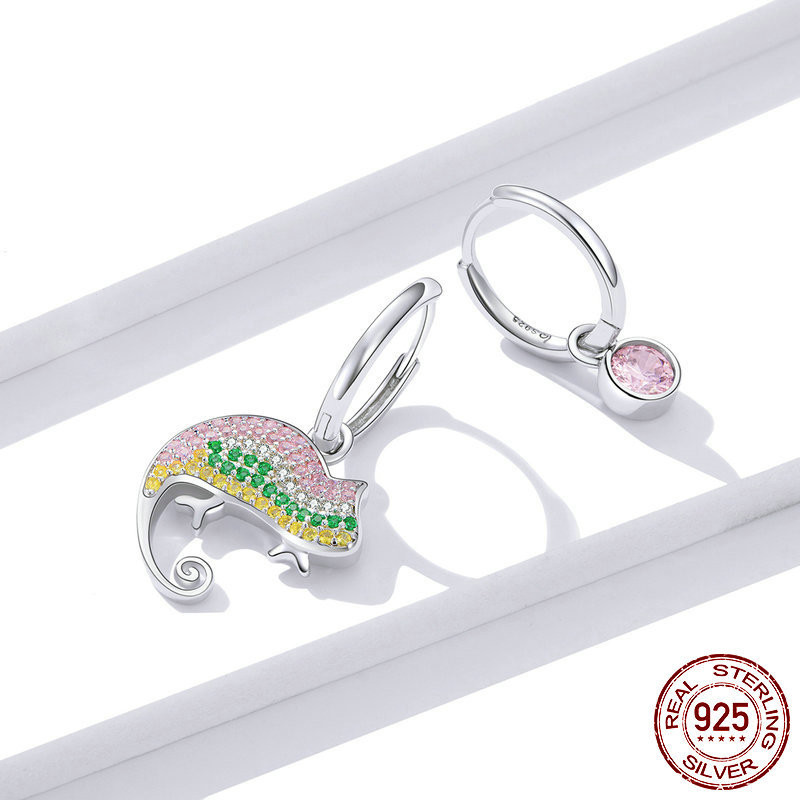 Chameleon Asymmetric Earrings Personality Creative