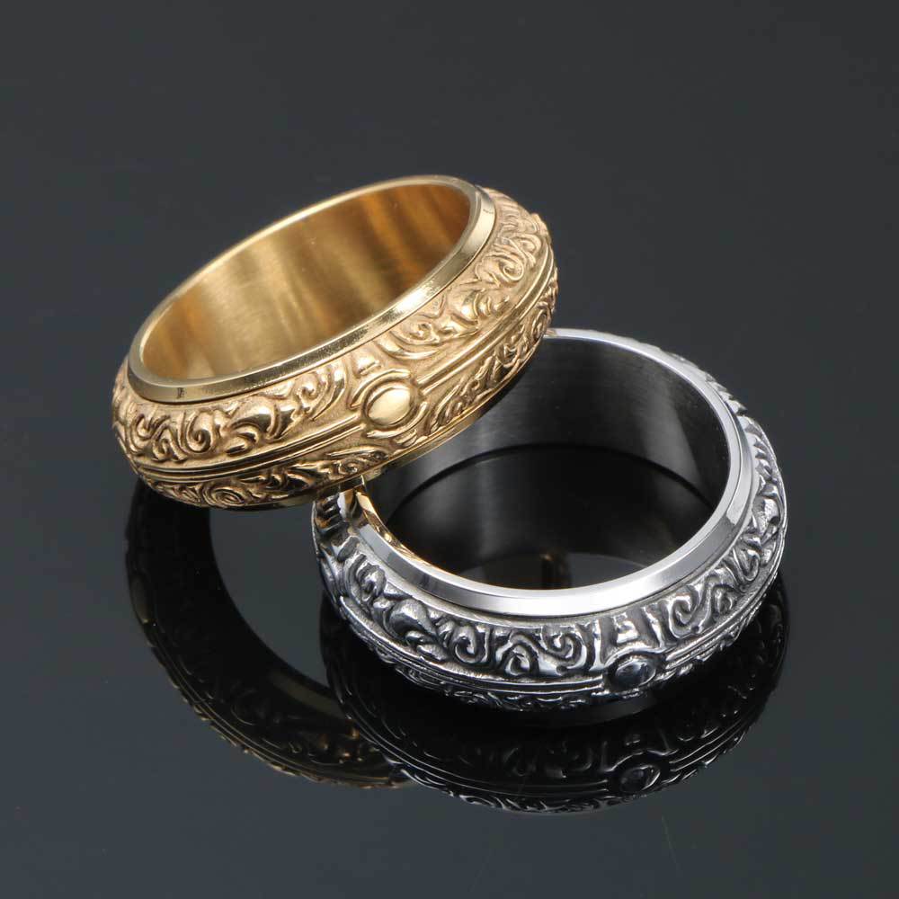 Individual Classic Pattern Titanium Steel Ring
