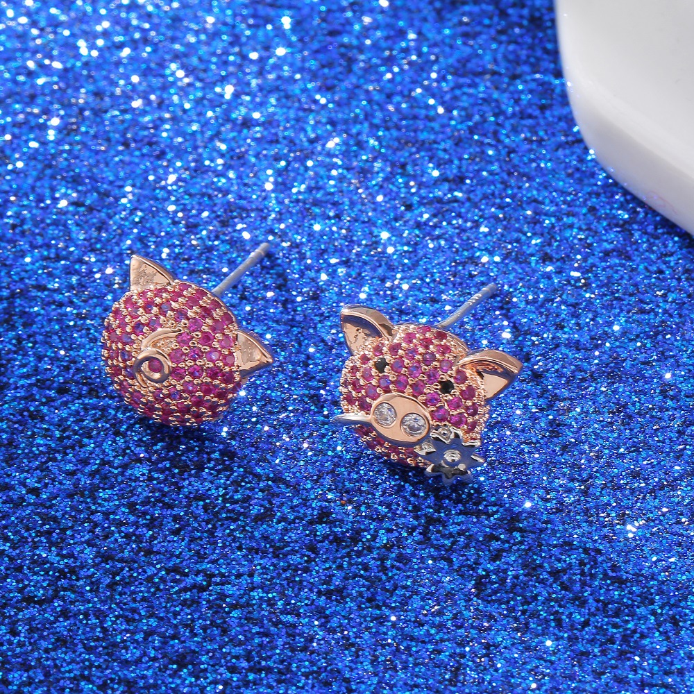 Flying Apsaras Pearl Piggy Ear Studs Female Silver Needle Earrings