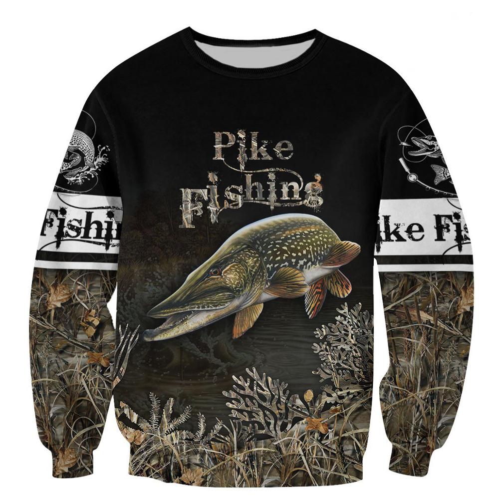 Fishing Art Beautiful Pattern 3D Digital Printing Hoodie Loose Baseball Uniform