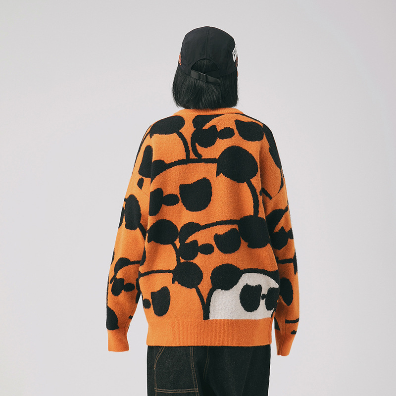 Thickened Sweater Men's Printed Knitted Pullover Casual Top