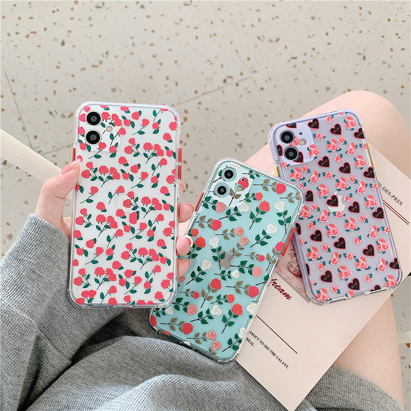 Compatible with Apple , Silicone Soft Phone Case Transparent Anti-drop Two-color - Image 2