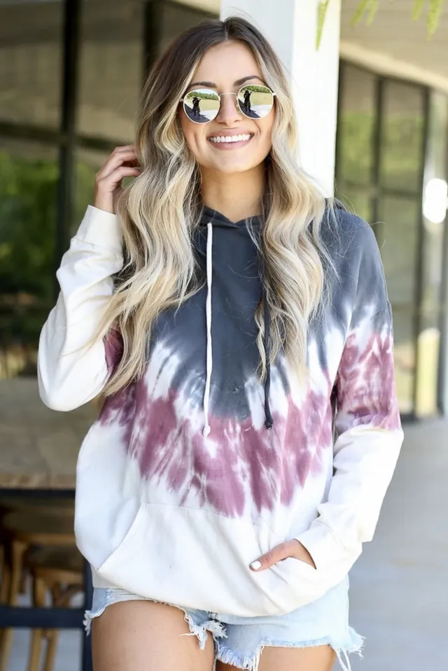 Spring and Summer Casual Sweater Long sleeved Printed Top Purple - Shop at LoveMi