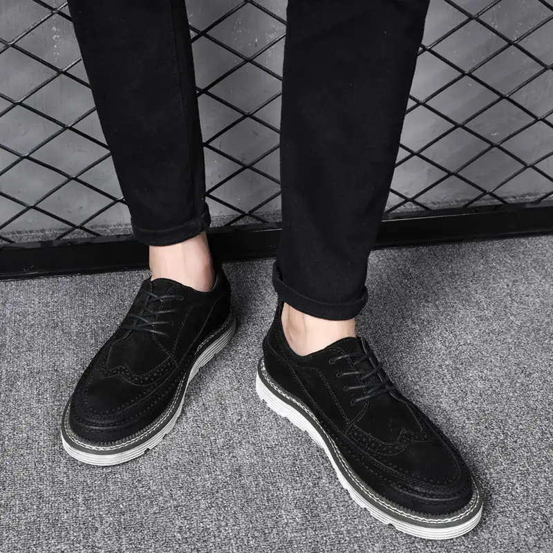 European and American Suede Brogue Leather Shoes