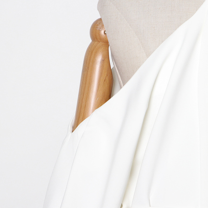 Hanging Neck Sexy Strapless Solid Color Short Hip Dress