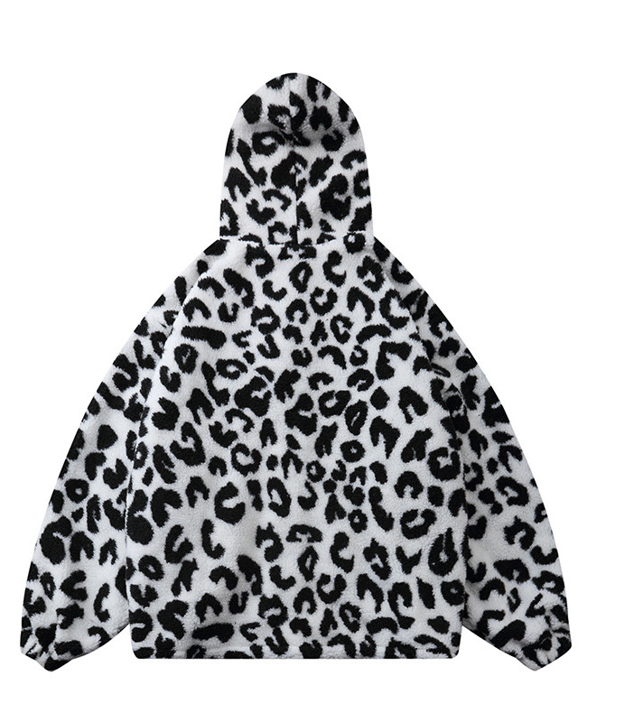 Men's Tide Brand Furry Leopard Cotton Coat
