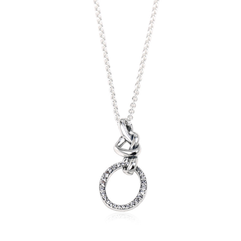 New Necklace Pendant With Diamond And Heart Interweaving