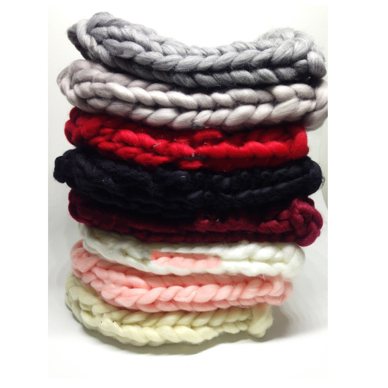 Solid Color Hemming Twist knit Pullover Hat Basin Hat