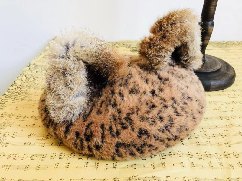 Raccoon Fur Three-dimensional Ear Mink Beret