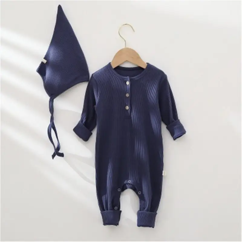 Solid Color One-piece Romper for Infants