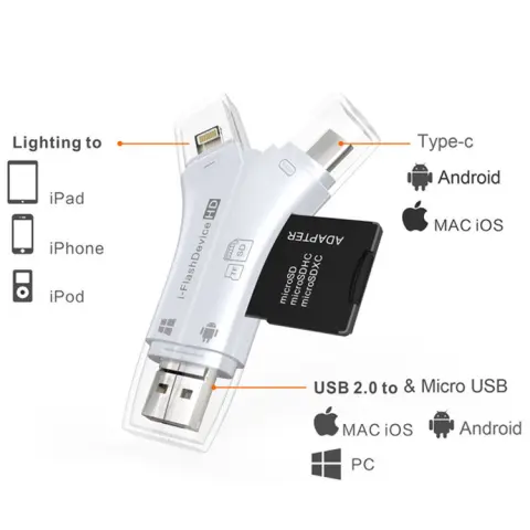 Mobile Phone Card Reader TF SD Multifunctional Four