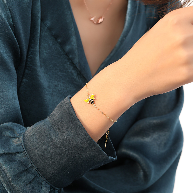 Sterling Silver Creative Mini Bee Wild Animal Bracelet