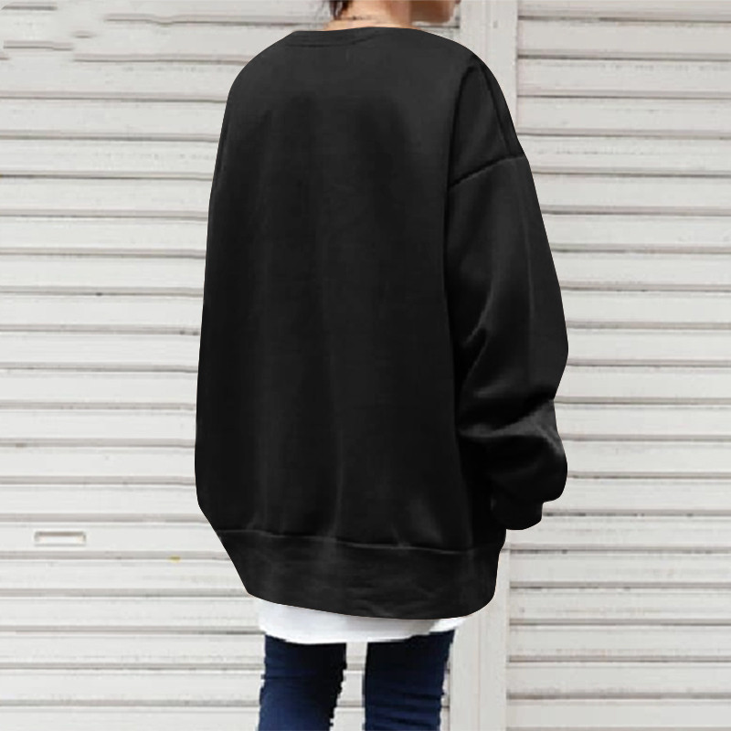 Medium Length Hoodie With Round Collar In Solid Color