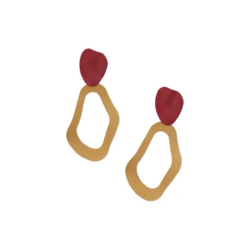 Temperament Long Earrings Female Retro Hit Color Designer Earrings Ear Clips