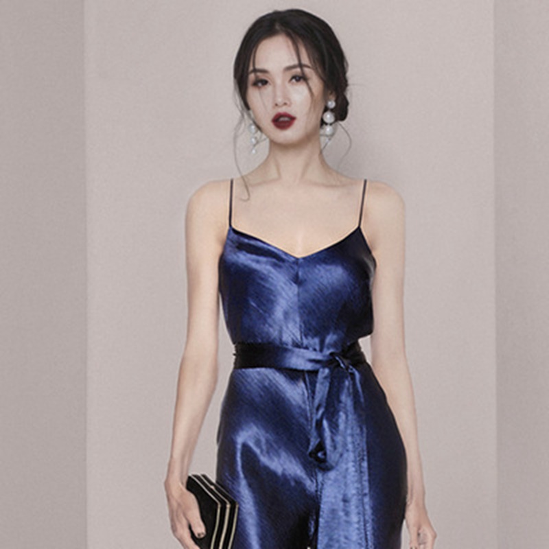 Satin High-Waisted Suspender Jumpsuit, picture 2 of 5