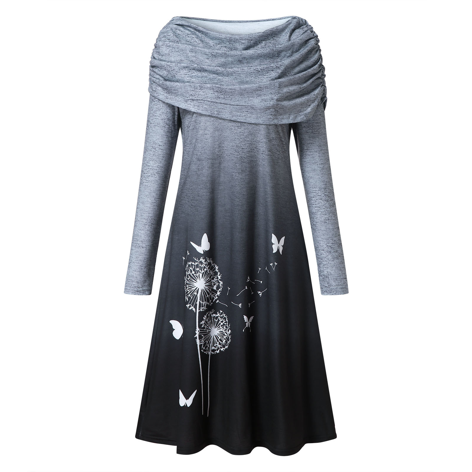 Autumn And Winter New European And American Digital Printing Dress