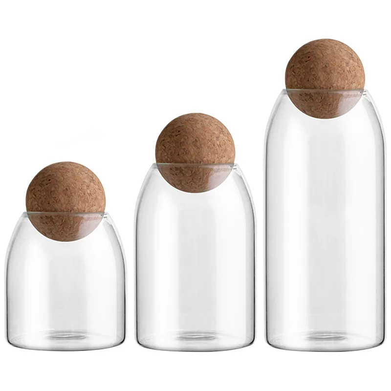 The Cork Glass Holds The Sealed Canister - Set Of3