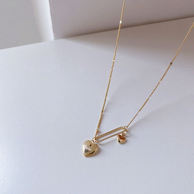 Love Pin Pendant Necklace Women's Short Style