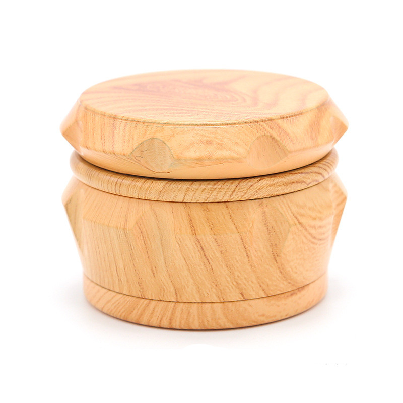 New Wood Grain Drum Smoke Grinder 63mm52mm40mm Zinc Alloy Wood - Shop at LoveMi