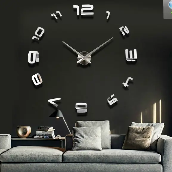 Oversized Acrylic Wall Clock Living Room Modern