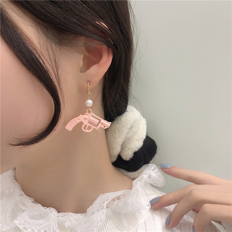 Cute And Funny Fun Earrings Pink Sweet Earrings Girl Without Pierced Ear Clips