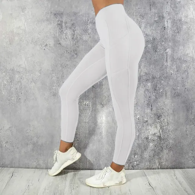 Sports Yoga Pants, Hips And Waist, Sports High Waist Leggings White - Shop at LoveMi