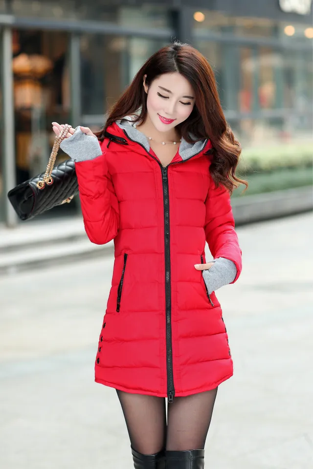 Down Padded Jacket Padded Hooded Gloves Padded Jacket Winter Coat Padded Jacket Red - Shop at LoveMi
