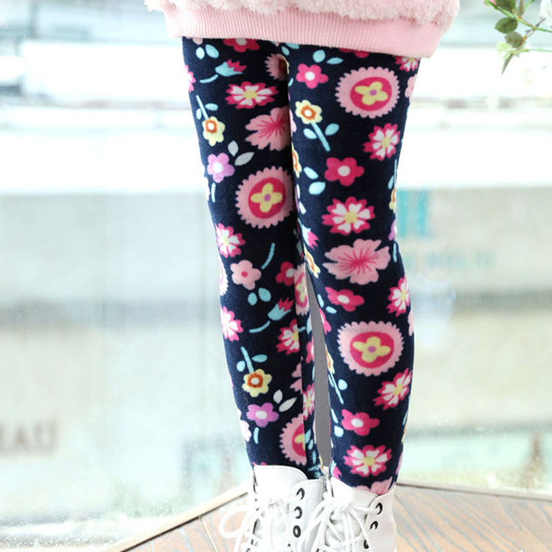 Children Autumn Winter Baby Leggings Colorful Print Flower