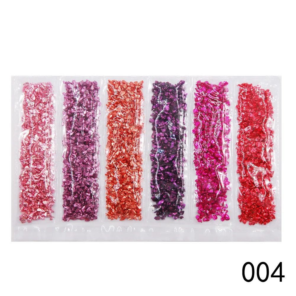 Nail Supplies, Diamond Glass Fragments, Gold And Silver Broken Glass Nails - 004Style
