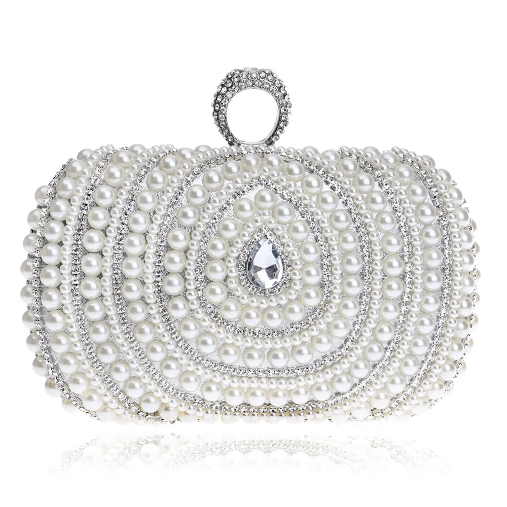 Pearl Clutch Women's European And American Fashion Banquet Clutch - Silver