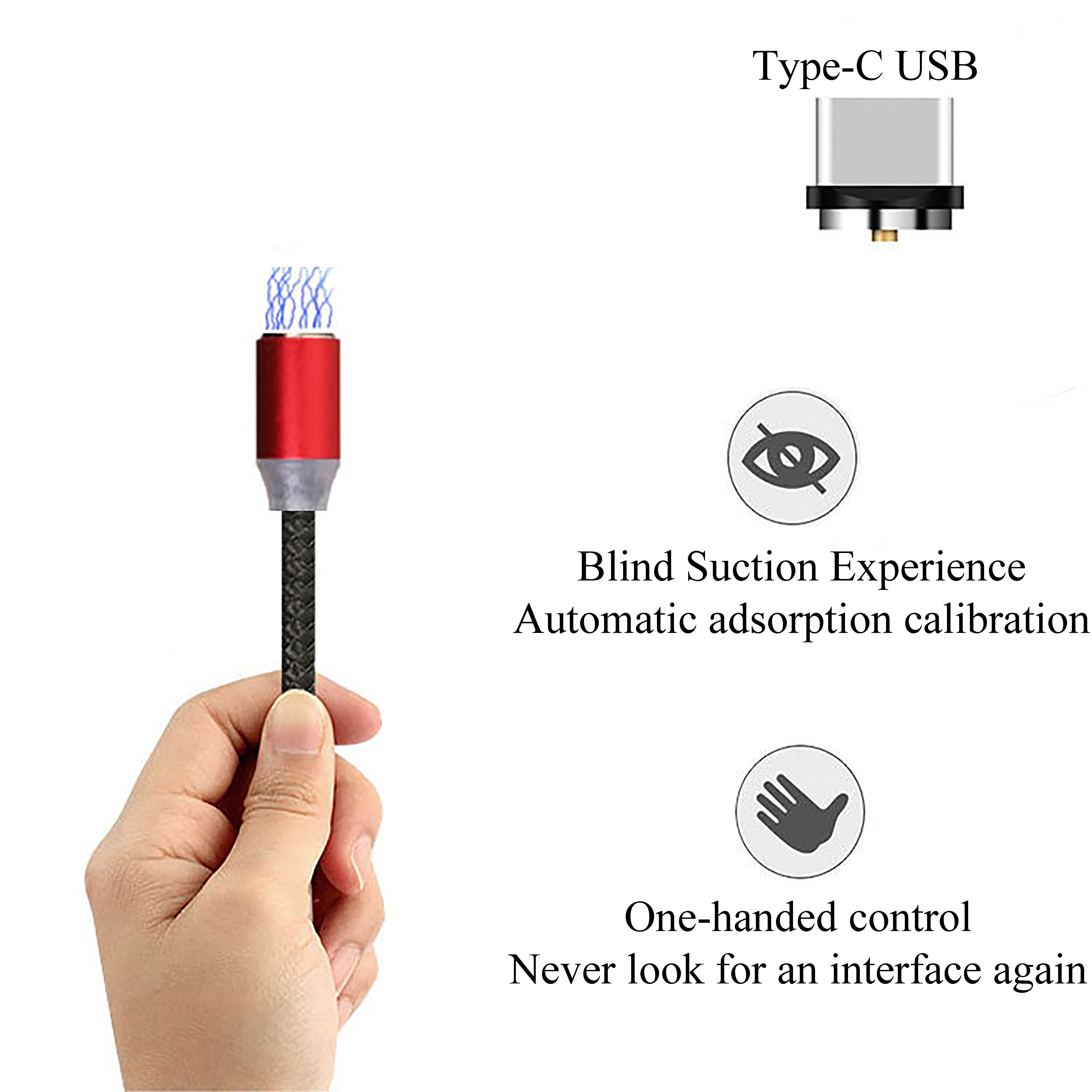 Android Type c Three-in-One Magnetic Suction Head Charging Cable - Image 16