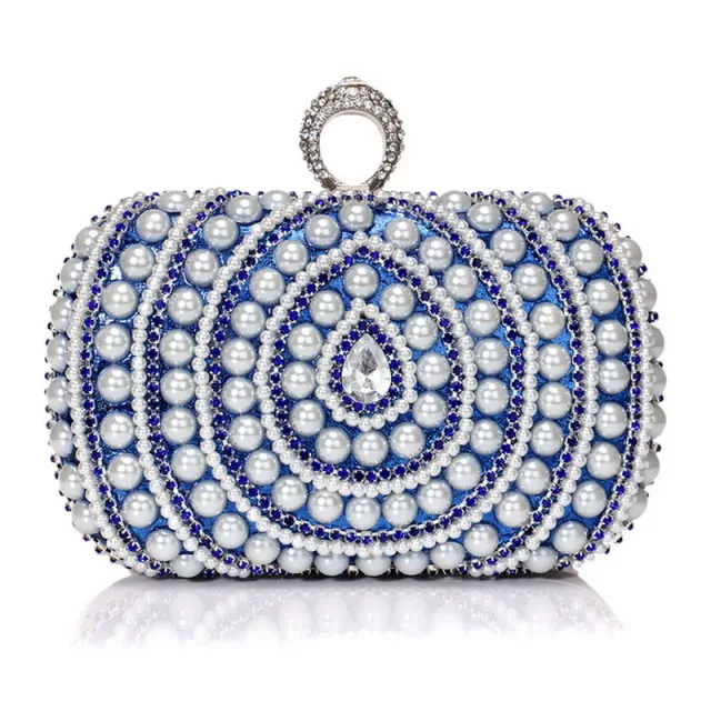 Pearl Clutch Women's European And American Fashion Banquet Clutch Blue - Shop at LoveMi