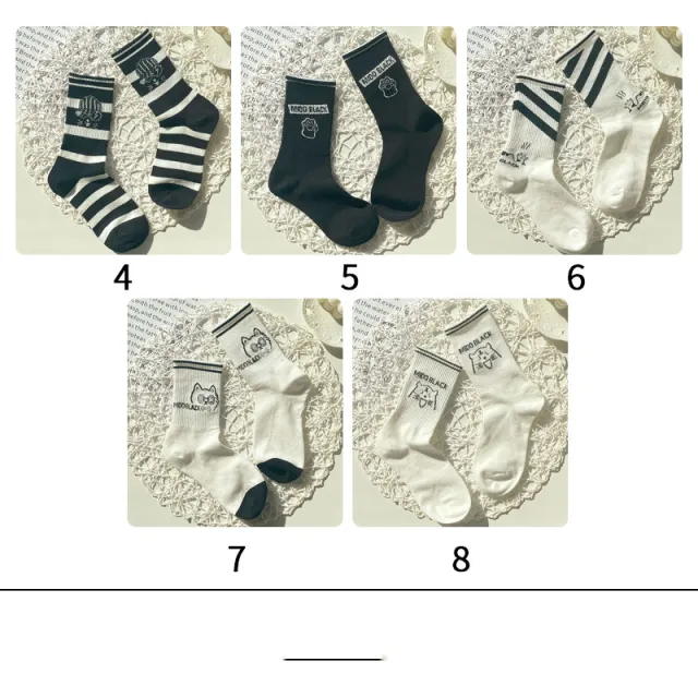 Black And White Socks In Women's Socks Autumn And Winter Black - Shop at LoveMi