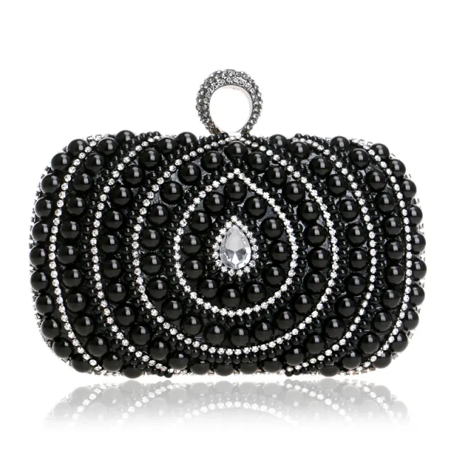 Pearl Clutch Women's European And American Fashion Banquet Clutch Black - Shop at LoveMi