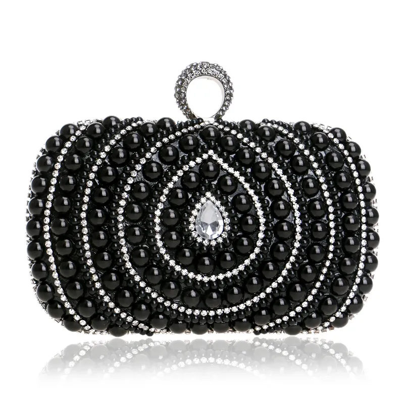 Pearl Clutch Women's European And American Fashion Banquet Clutch - Black