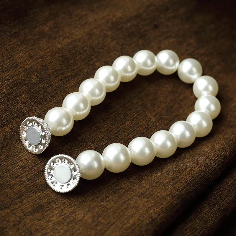 Curtain Tie Rope Strap ABS Pearl Magnet Curtain Buckle
