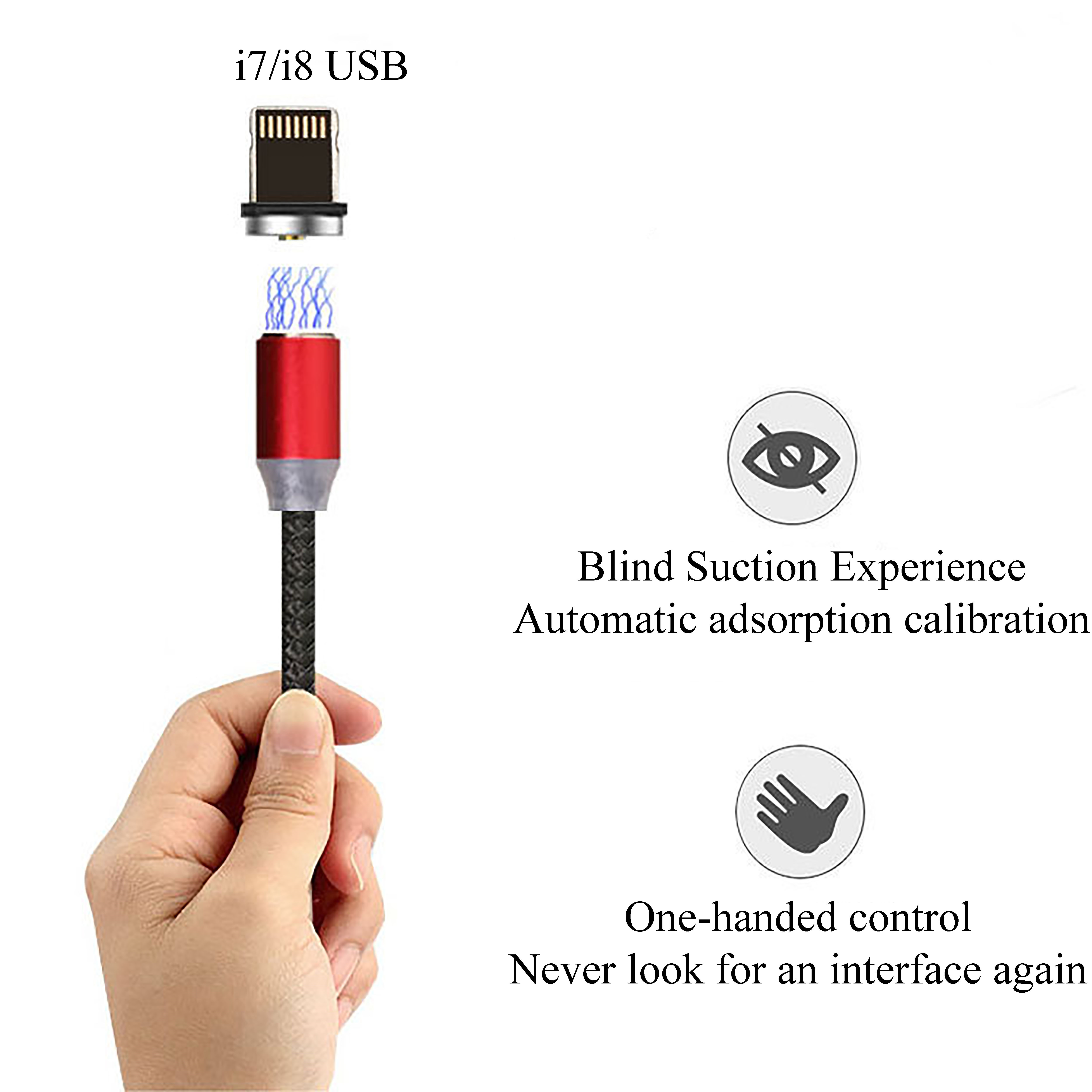 Android Type c Three-in-One Magnetic Suction Head Charging Cable - Image 17