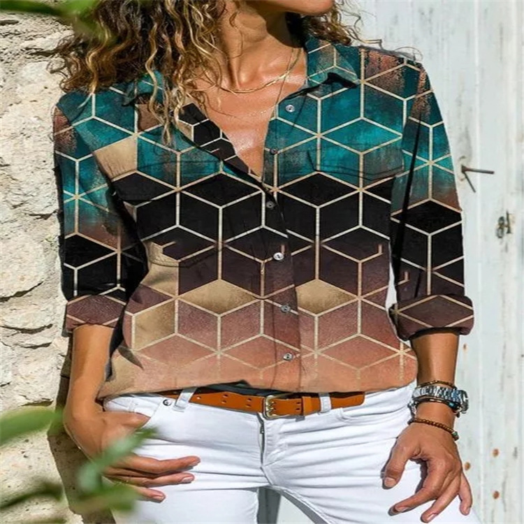 Long Sleeved Top New Casual Loose Ladies Shirt