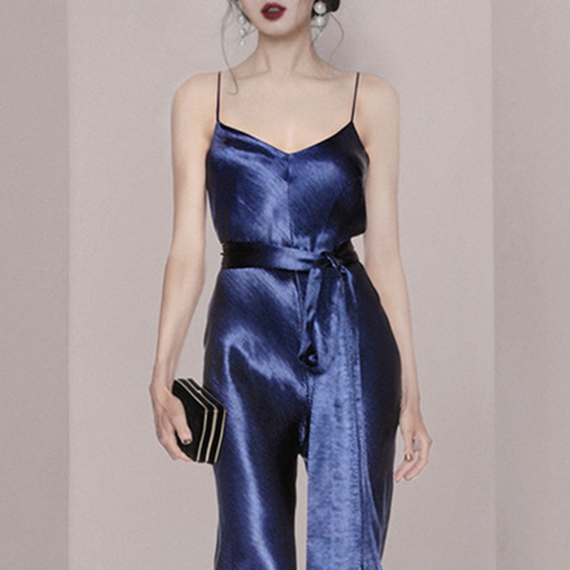 Satin High-Waisted Suspender Jumpsuit, picture 5 of 5
