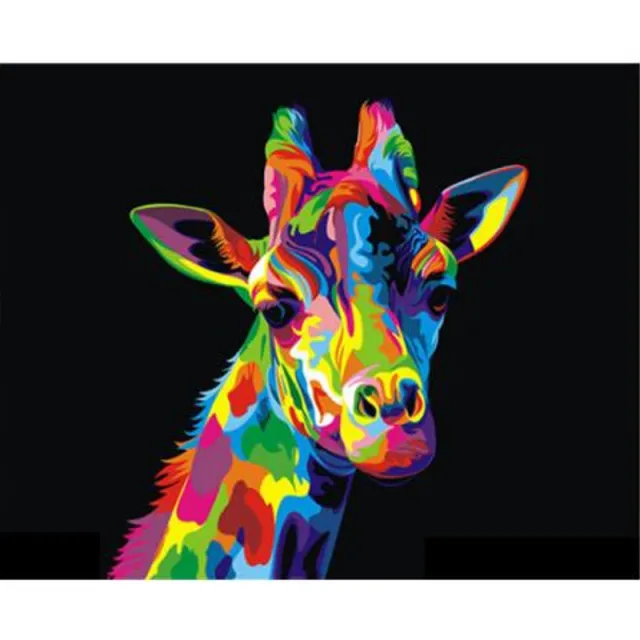 Frameless Colorful Animals Abstract Painting Diy Digital Paintng By Numbers Modern Wall Art Picture For Home Wall Artwork Giraffe - Shop at LoveMi